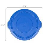 Rubbermaid® 1779731 BRUTE 20 Gallon Blue Round Trash Can Lid