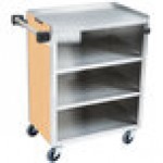 Lakeside 615HRM 4 Shelf Standard Duty Stainless Steel Utility Cart with Enclosed Base and Hard Rock Maple Finish - 16 1/2 Lakeside 615HRM 4 Shelf Standard Duty Stainless Steel Utility Cart with Enclosed Base and Hard Rock Maple Finish - 16 1/2