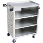 Lakeside 615HRM 4 Shelf Standard Duty Stainless Steel Utility Cart with Enclosed Base and Hard Rock Maple Finish - 16 1/2 Lakeside 615HRM 4 Shelf Standard Duty Stainless Steel Utility Cart with Enclosed Base and Hard Rock Maple Finish - 16 1/2