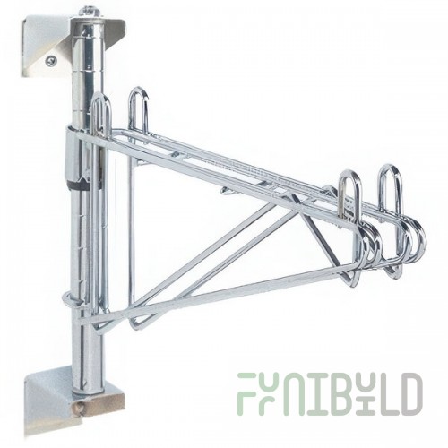 Metro AW21C Super Erecta Chrome Single Level Post-Type Wall Mount Mid Unit for 14