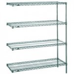 Metro 5AN437K3 Super Erecta Metroseal Green Adjustable Wire Stationary Add-On Shelving Unit - 21
