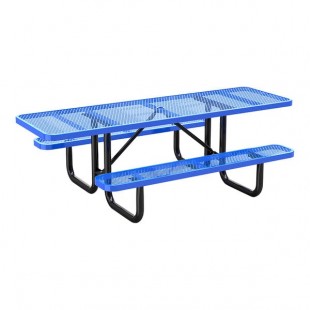 Lifeyard 8' Blue Expanded Metal ADA Picnic Table
