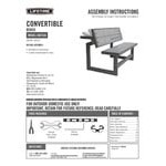 Lifetime 60253 Gray Convertible Bench / Table