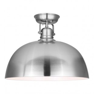 Canarm Polo Brushed Nickel Farmhouse Flush Mount Light - 120V, 100W