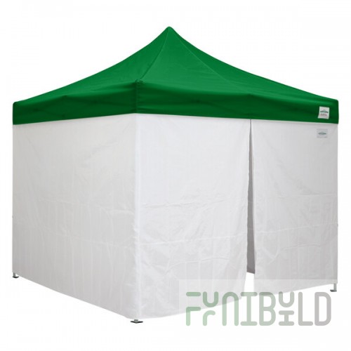 Caravan Canopy 21003205040 Classic 10' x 10' Green Heavy-Duty Commercial Grade Instant Canopy Deluxe Kit with Side Walls