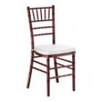 Lancaster Table & Seating White Wood Chiavari Chair with White Cushion