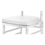 Lancaster Table & Seating White Wood Chiavari Chair with White Cushion