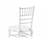 Lancaster Table & Seating White Wood Chiavari Chair with White Cushion