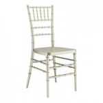 Lancaster Table & Seating White Wood Chiavari Chair with White Cushion