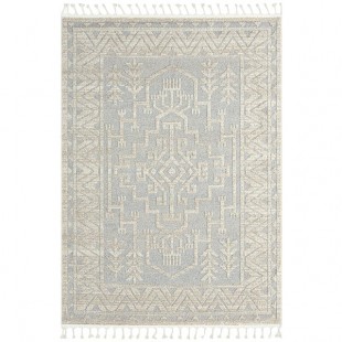 Abani Cabo Collection 4' x 6' Cream / Gray Farmhouse Medallion Area Rug