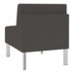 Lesro Luxe Lounge Series Patriot Plus Charcoal Vinyl Guest Chair with Steel Legs