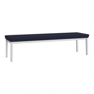 Lesro Lenox Steel Open House Navy Fabric 3-Seat Bench Lesro Lenox Steel Open House Navy Fabric 3-Seat Bench