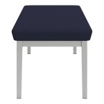 Lesro Lenox Steel Open House Navy Fabric 3-Seat Bench Lesro Lenox Steel Open House Navy Fabric 3-Seat Bench