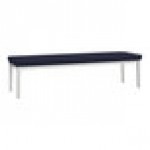 Lesro Lenox Steel Open House Navy Fabric 3-Seat Bench Lesro Lenox Steel Open House Navy Fabric 3-Seat Bench