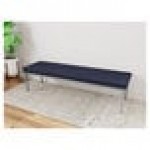Lesro Lenox Steel Open House Navy Fabric 3-Seat Bench Lesro Lenox Steel Open House Navy Fabric 3-Seat Bench