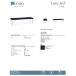 Lesro Lenox Steel Open House Navy Fabric 3-Seat Bench Lesro Lenox Steel Open House Navy Fabric 3-Seat Bench