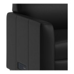 Flash Furniture Agent Black LeatherSoft Sofa with 2 Charging Banks and Wooden Feet