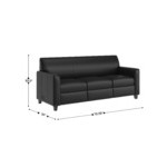 Flash Furniture Agent Black LeatherSoft Sofa with 2 Charging Banks and Wooden Feet
