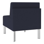 Lesro Luxe Lounge Series Open House Navy Fabric Guest Chair with Steel Legs Lesro Luxe Lounge Series Open House Navy Fabric Guest Chair with Steel Legs