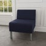 Lesro Luxe Lounge Series Open House Navy Fabric Guest Chair with Steel Legs Lesro Luxe Lounge Series Open House Navy Fabric Guest Chair with Steel Legs