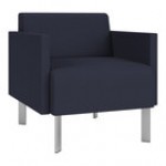 Lesro Luxe Lounge Series Open House Navy Fabric Guest Chair with Steel Legs Lesro Luxe Lounge Series Open House Navy Fabric Guest Chair with Steel Legs