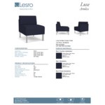 Lesro Luxe Lounge Series Open House Navy Fabric Guest Chair with Steel Legs Lesro Luxe Lounge Series Open House Navy Fabric Guest Chair with Steel Legs