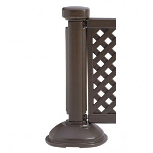 Grosfillex US960423 Resin Fence Post and Interlocking Base - Brown Grosfillex US960423 Resin Fence Post and Interlocking Base - Brown