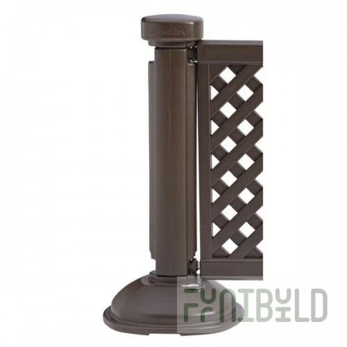 Grosfillex US960423 Resin Fence Post and Interlocking Base - Brown