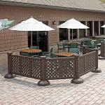 Grosfillex US960423 Resin Fence Post and Interlocking Base - Brown