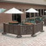 Grosfillex US960423 Resin Fence Post and Interlocking Base - Brown