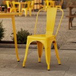 Lancaster Table & Seating Alloy Citrine Yellow Outdoor Cafe Chair Lancaster Table & Seating Alloy Citrine Yellow Outdoor Cafe Chair
