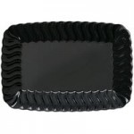 Fineline Flairware 215-BK 15 oz. Black Plastic Oval Bowl / Serving Boat - 300/Case Fineline Flairware 215-BK 15 oz. Black Plastic Oval Bowl / Serving Boat - 300/Case