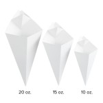 Carnival King 15 oz. White Square Cardboard Fry Cone - 500/Case
