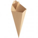 Carnival King 15 oz. White Square Cardboard Fry Cone - 500/Case