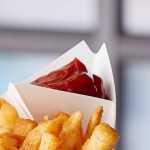 Carnival King 15 oz. White Square Cardboard Fry Cone - 500/Case