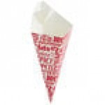 Carnival King 15 oz. White Square Cardboard Fry Cone - 500/Case