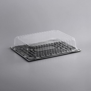 Choice 1/2 Size Low Dome Sheet Cake Display Container with Clear Dome Lid - 5/Pack