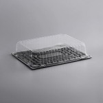 Choice 1/2 Size Low Dome Sheet Cake Display Container with Clear Dome Lid - 5/Pack