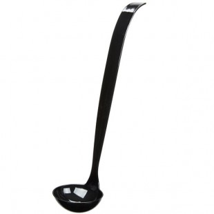 Fineline Platter Pleasers 3306-BK 2 oz. Black Polystyrene Disposable Ladle - 48/Case