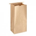 Choice 2 lb. Brown Kraft Customizable Paper Cookie / Coffee / Donut Bag with Window and Tin Tie Closure - 50/Pack