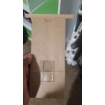 Choice 2 lb. Brown Kraft Customizable Paper Cookie / Coffee / Donut Bag with Window and Tin Tie Closure - 50/Pack