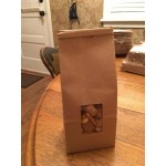 Choice 2 lb. Brown Kraft Customizable Paper Cookie / Coffee / Donut Bag with Window and Tin Tie Closure - 50/Pack
