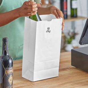 Duro 12 lb. Tall White Paper Bag - 500/Bundle Duro 12 lb. Tall White Paper Bag - 500/Bundle