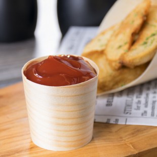 TableCraft BAMDCP2 2 oz. Mini Wooden Disposable Serving Cup - 50/Pack
