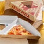 Choice Kraft Clay-Coated Clamshell Pizza Slice Box with Window - 400/Case Choice Kraft Clay-Coated Clamshell Pizza Slice Box with Window - 400/Case