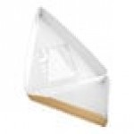 Choice Kraft Clay-Coated Clamshell Pizza Slice Box with Window - 400/Case Choice Kraft Clay-Coated Clamshell Pizza Slice Box with Window - 400/Case