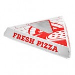 Choice Kraft Clay-Coated Clamshell Pizza Slice Box with Window - 400/Case Choice Kraft Clay-Coated Clamshell Pizza Slice Box with Window - 400/Case
