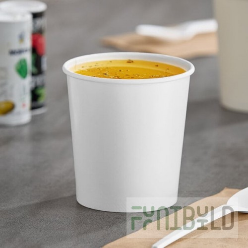 Choice 16 oz. White Double Poly-Coated Paper Food Cup - 50/Pack