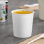 Choice 16 oz. White Double Poly-Coated Paper Food Cup - 50/Pack