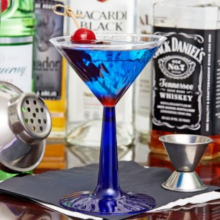 Fineline Flairware 2306-BL 6 oz. 2-Piece Plastic Martini with Cobalt Blue Base - 96/Case Fineline Flairware 2306-BL 6 oz. 2-Piece Plastic Martini with Cobalt Blue Base - 96/Case